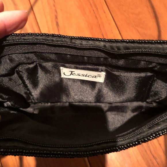 Jessica Beaded Flower Detail Black Mini bag purse - Picture 5 of 6